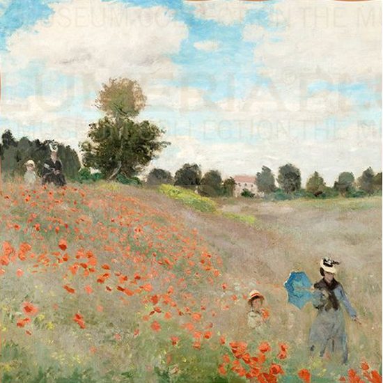 Hodvábna šatka Poppies near Argenteuil, Claude Monet