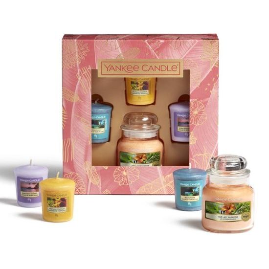 Yankee Candle - Dárková sada 1ks classic malý + 3ks votivní svíčka The Last Paradise