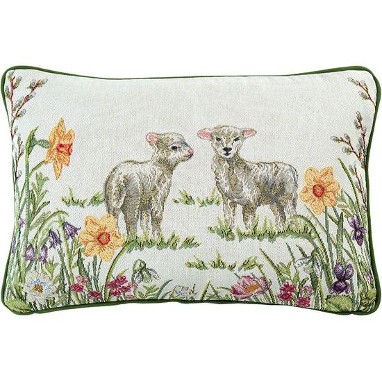 Embroidered Farm Animals Throw Pillow