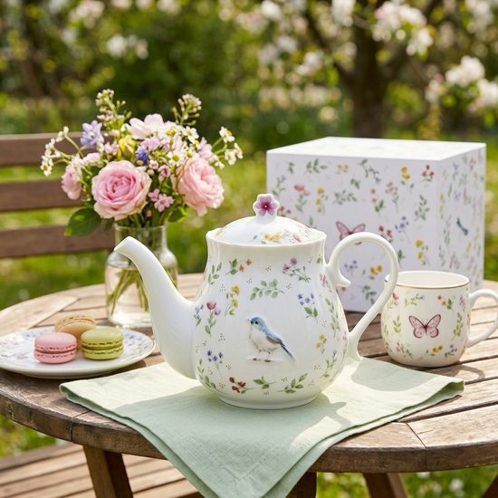 Porcelánová kanvica na čaj Fancy Garden 850 ml, Easy Life