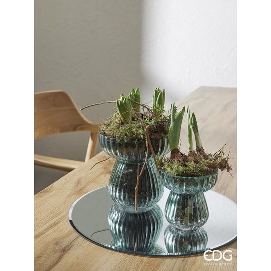 Jarná sklenená váza Bifold 1ks, 15,5x15 cm