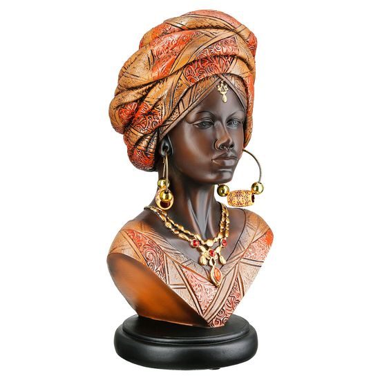 Dekorace figura hlava Afričanka Namibian, 11x15x27 cm