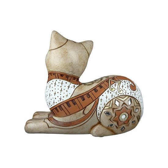 Dekorace kočka Musical hnědá, 17x7x14 cm