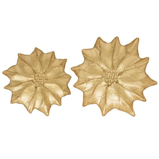 Vánoční sada 2 skleněných talířů vánoční hvězda White Elegance 18-21cm, Easy Life