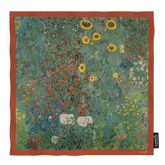 Hodvábna šatka Garden Wihte Sunflowers, Gustav Klimt