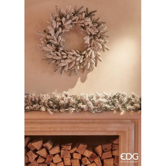 Vianočný zasnežený veniec, 71 cm