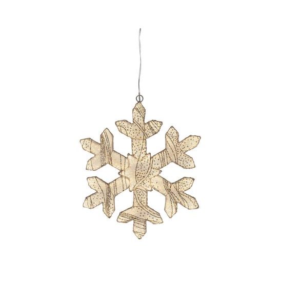 Vánoční dekorace světelná sněhová vločka LED teplá bílá, 38x1 cm