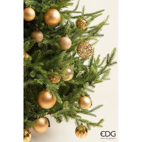 Sada plastových zlatých ozdob se vzorem 16ks, 6 cm