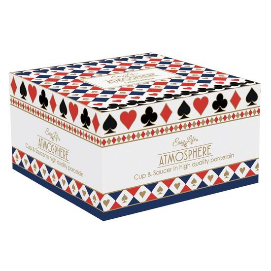 Porcelánový šálek s podšálkem na čaj 400ml Casino Roayl v dárkovém balení, Easy Life