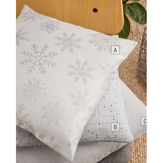 Vianočná obliečka na vankúš Cristallo Luce bielo-strieborná 40x40 cm, Sander