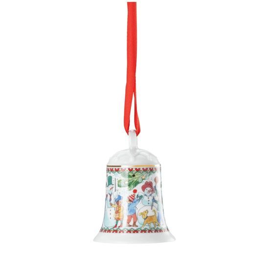 Vianočná porcelánová ozdoba na stromček Zvonček Vianočné radovánky 7 cm, Rosenthal