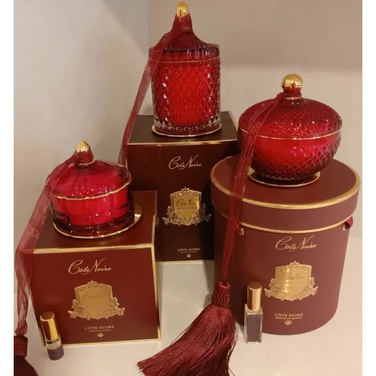 Côte Noire - Large Art Deco svíčka Red & Gold, Rose Oud