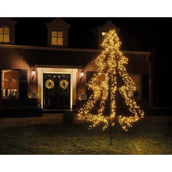 Vánoční venkovní dekorace strom s LED osvětlením, 180x300 cm