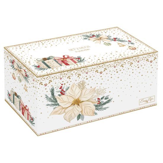Vánoční porcelánová sada 2 hrnků White Elegance 275ml, Easy Life