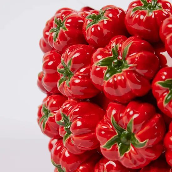 Keramická váza Chakra Pomodoro s rajčaty červená, 52x13 cm