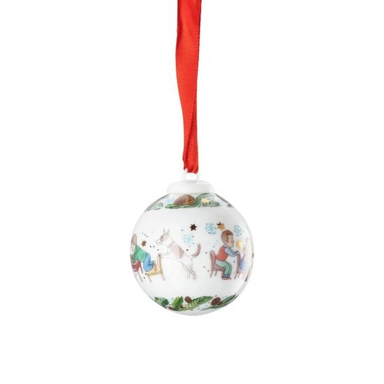 Vánoční porcelánová ozdoba mini koule, Herní dýchánek, Vánoční radovánky 2025, 5 cm, Rosenthal