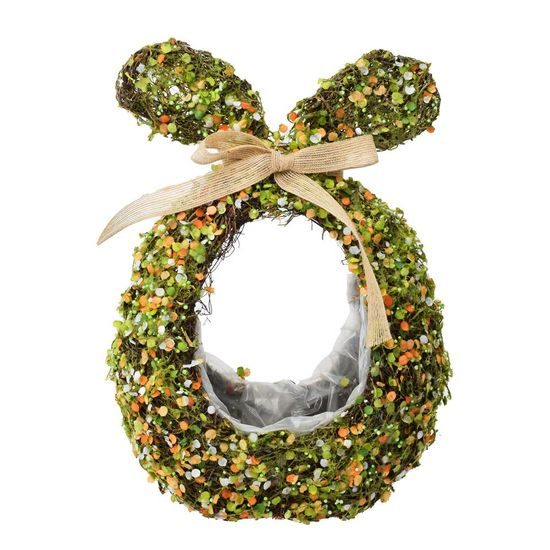 Velikonoční proutěný obal na květiny zajíc, 27x16x35 cm