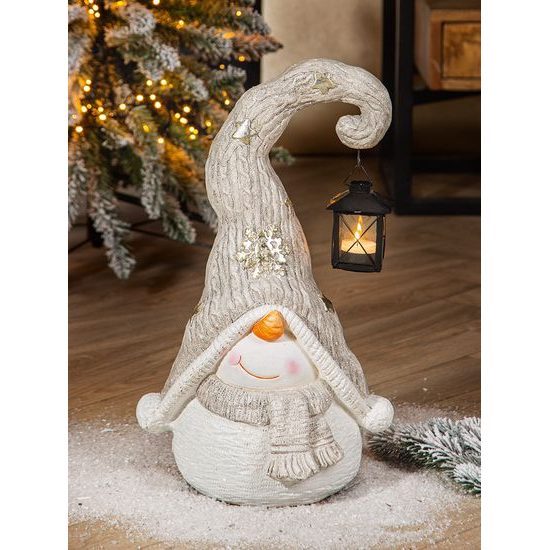 Vánoční dekorace sněhulák Freddo, 28x22x46 cm