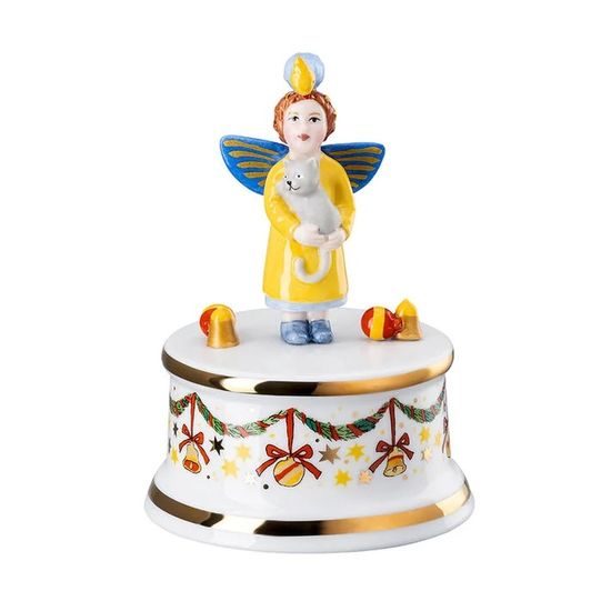 Vánoční malá hrací skříňka holčička s kočkou Christmas Lights, Ø 9 cm, Rosenthal