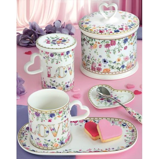 Porcelánová súprava šálok na espresso s moka kanvičkou Mon Amour 100 ml, Easy Life