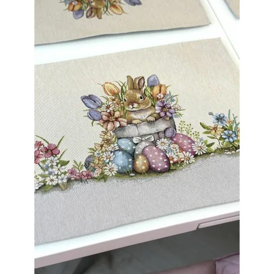 Velikonoční gobelínové prostírání na stůl Bunny, 33x49cm