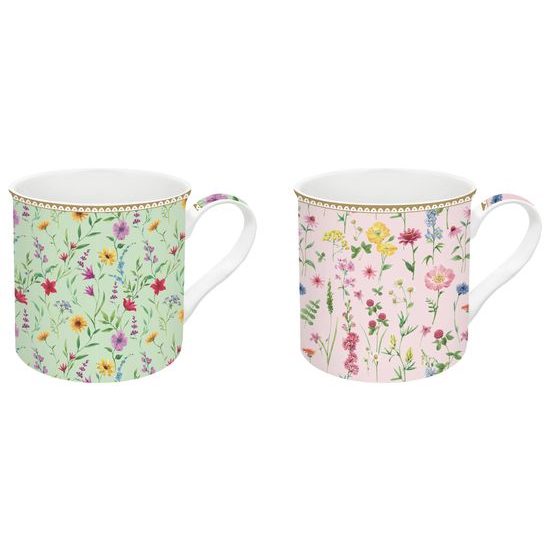 Porcelánový set hrnky na čaj 2ks 300ml Meadow Flowers, Easy Life