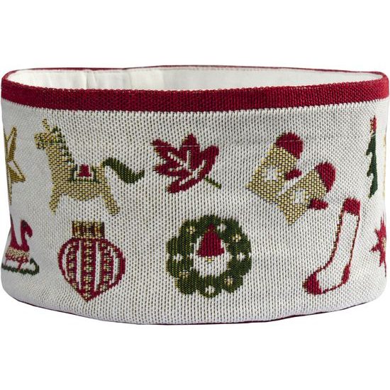 Vánoční gobelínový košík na pečivo X-mas Wonders 10x18 cm, Sander