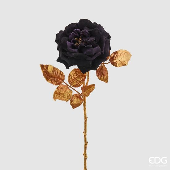 Květina růže zlatá/černá, 57 cm