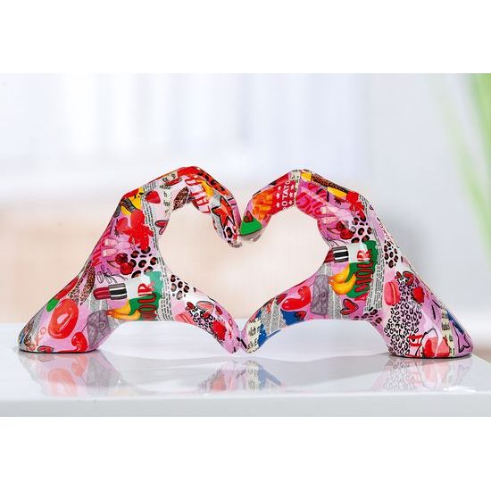 Dekorace spojené ruce ve tvaru srdce Ooh Lala, 8x29x12 cm