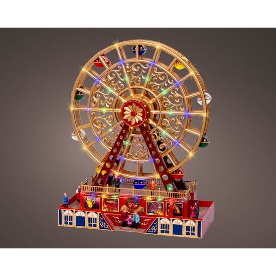 Vianočný dekoračný kolotoč s LED osvetlením, 17,5x38x48 cm