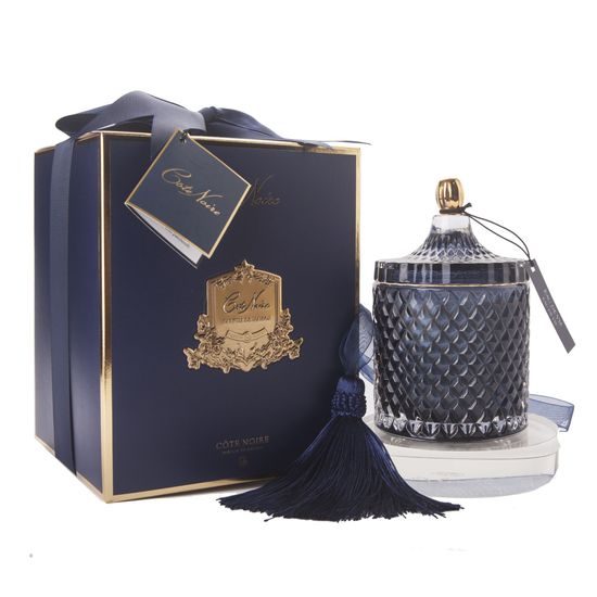 Côte Noire - Large Art Deco sviečka Navy & Gold, Eau de Vie