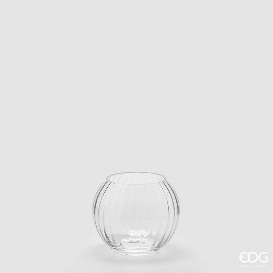 Skleněná váza Nida Optic Sfera čirá, 12,5x15 cm