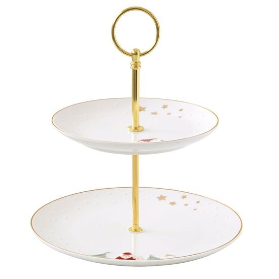 Vánoční porcelánový etažér Let it Snow Ø 16-21 cm, Easy Life