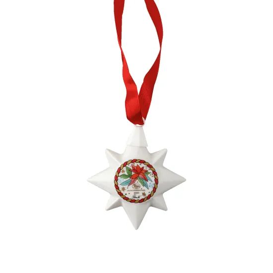 Vianočná sada porcelánových mini ozdôb hviezda/bot, Christmas Sounds, Ø 6,5/5,2 cm, Rosenthal