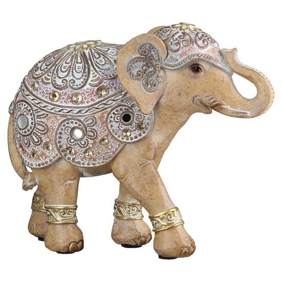 Dekorace figura slon Elody hnědý, 5x15x13 cm