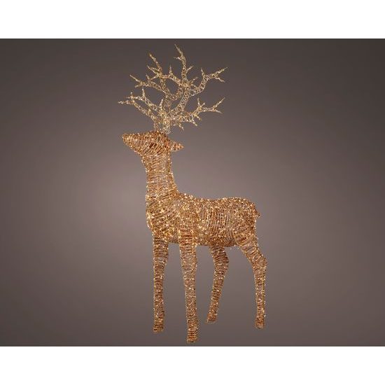 Vánoční venkovní dekorace sob s LED osvětlením, 38x107x180 cm