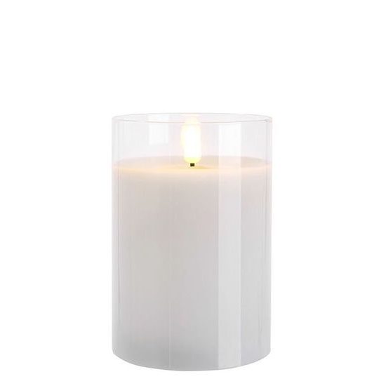 Dekoračné sviečka s LED osvetlením biela 1ks, 3 druhy