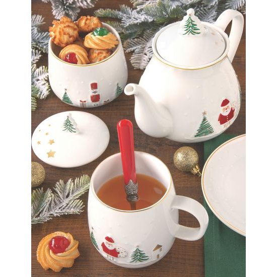 Vánoční porcelánová dóza na cukroví Let it Snow 11x15 cm, Easy Life