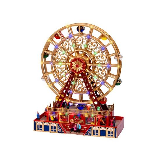 Vianočný dekoračný kolotoč s LED osvetlením, 17,5x38x48 cm