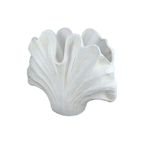 Keramická váza Ginkgo biela, 15x30x26 cm
