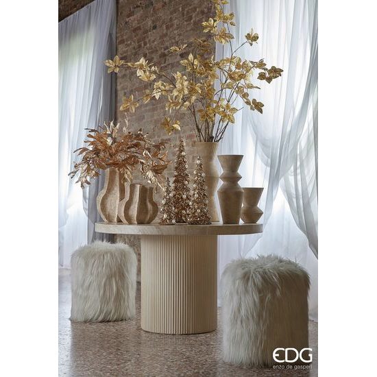 Vianočná dekorácia stromček zlatý s perlami, 48x18 cm