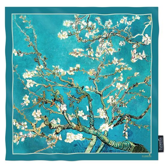 Hedvábný šátek Almond Blossom 90x90cm, Vincent Van Gogh