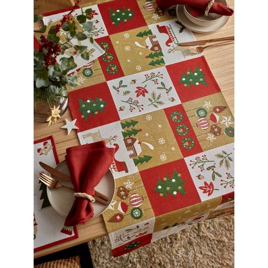 Vianočný gobelínový behúň Wonderworld 49x143 cm, Sander