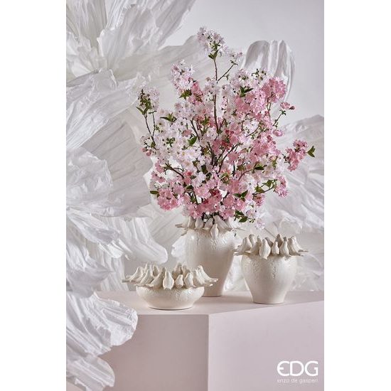 Keramická váza s holubičkami Dove krémová, 15x38 cm