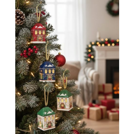 Vianočná keramická ozdoba domček nízký Festival Avenue 1ks, Easy Life