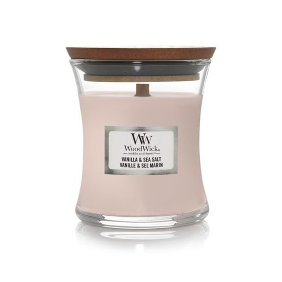 WoodWick Sea Salt & Vanilla svíčka, váza malá 85 g