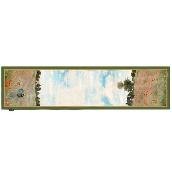 Hodvábna šál Poppies near Argentaeuil 40x160cm, Claude Monet
