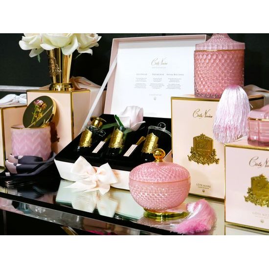 Côte Noire - Large Art Deco svíčka Pink & Gold, Růžové šampaňské