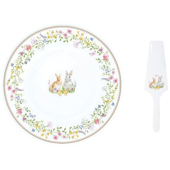 Velikonoční podnos na dort s lopatkou Happy Easter 32cm, Easy Life