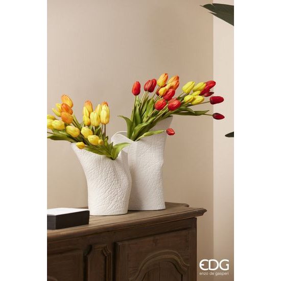 Umělá květina svazek tulipánů 5ks červený/oranžový 1ks, 40 cm